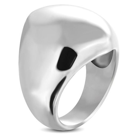 Ring Cocktail Dome Geometrisk oval Rostfri stål 316L Stl 18,14