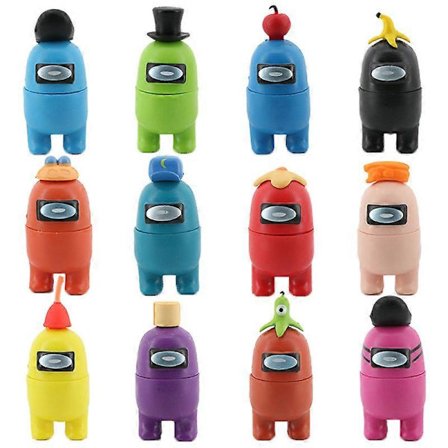 Among Us -hahmot, 12 kpl (8–10 cm) A