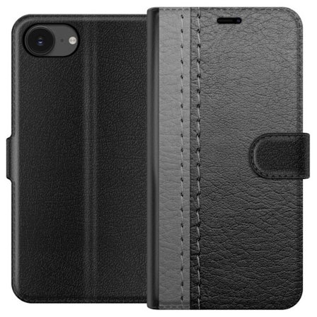 Yhteensopiva Lompakkokotelo Apple iPhone 16e Musta & Harmaa Nahka
