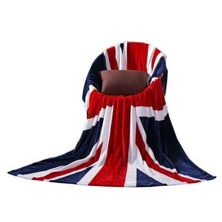 Patriotisk Amerikansk Britisk Nasjonalflagg Trykk Mykt Pledd for Sofa Seng