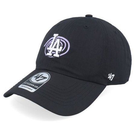 47 Brand - MLB Svart unconstructed Keps - Los Angeles Dodgers MLB 47 Clean Up Black Dad Cap @ Hatstore
