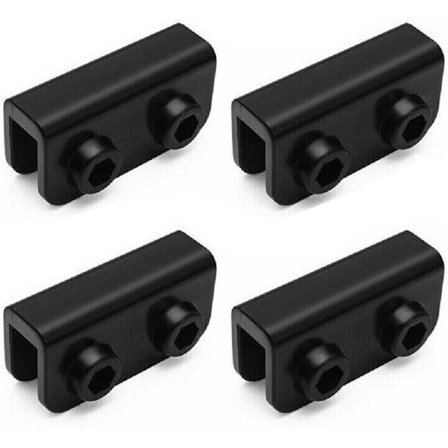 4 stk. 2-vejs pop-up pavillon udskiftningsforbindelse reserve rektangulær beslagssæt sort [dB}