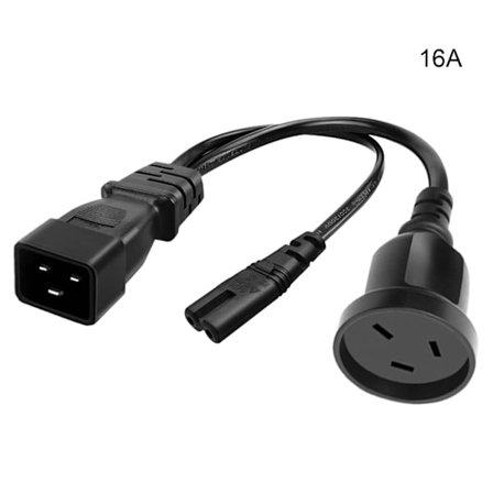 IEC 320 C20 till C7+AU Power C20 Hane till C7+AU Y Splitter Adapter Power för datorskrivare