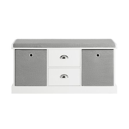 SoBuy ljusgrå skohylla med 2 lådor 100x35x50.01cm, modern FSR66-HG