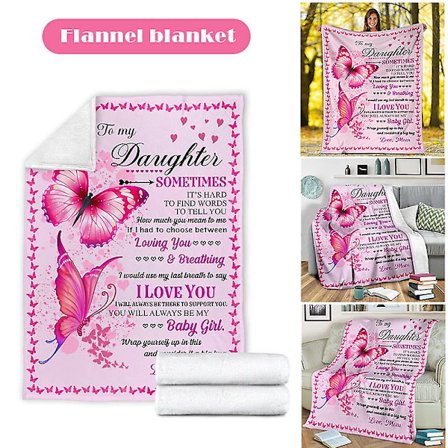 Premium Filt Till Min Dotter Jag Älskar Dig Fleece Kärlek Flanell Pläd Filt Mysig Mjuk Plysch Quilt