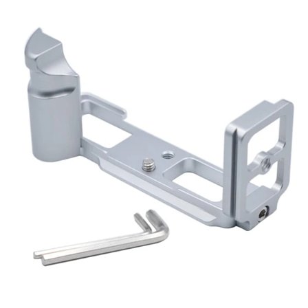 Halkfri och reptålig kameraplatta med snabbkoppling, 50 mm bred, för Olympus PEN F Uppgraderad Version, silver