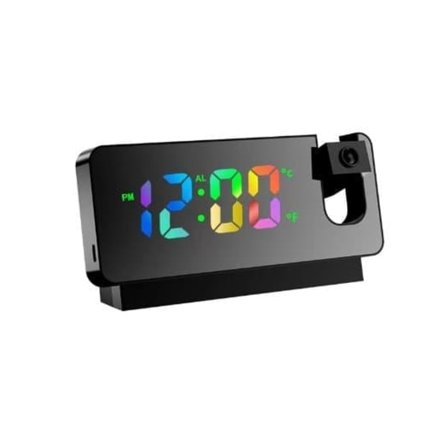 Vækkeur med Projektor - LED Stor Skærm Smart Vækkeur - Temperatur- og Fugtighedsprojektion Lille Vækkeur