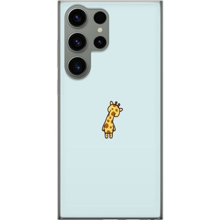 Kompatibelt Mobilskal till Samsung Galaxy S23 Ultra Minimalistisk giraffillustration på ljusblå bakgrund, söt enkel design perfekt för barnrum, le