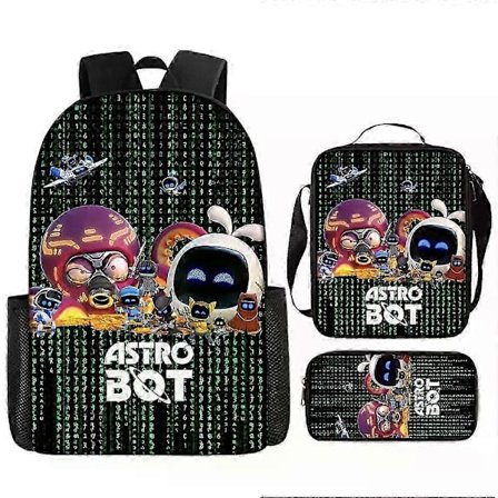 Astro Bot Rygsæk til Skole, Robot-Tema Skoletaske med Penalhus [YDE]
