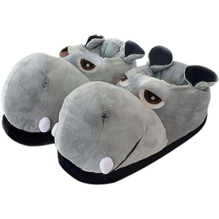Bomull tøfler voksen flodhest husholdningstøvler plysj dyrekartong tøfler størrelse tøfler
