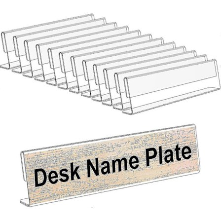 12-pak Akryl Bord Navneskilt Holder, Kontor Business Bord Skilt Holder Lærer Navneskilt