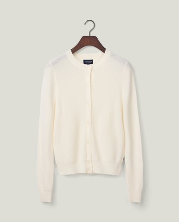 Lexington Cashmere blend knitted cardigan, offwhite
