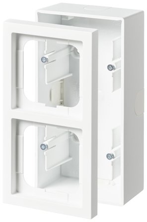 ABB 1722S80-884 Förhöjningsram 80 x 54 mm, vit 2-fack, Strömbrytare & vägguttag