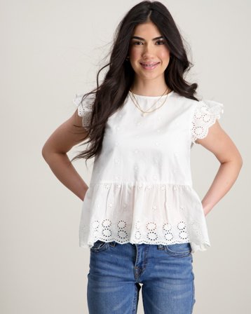 Creamie Top Embroidery Hvit Topper/Bluser Jente - Kids Brand Store