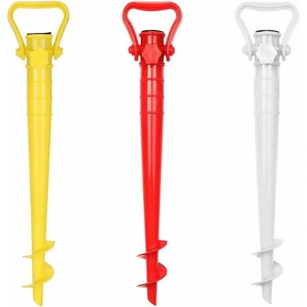 3 Strandparasollfester for sand, kompatible med hageparasoller, fuglematere, lysthus, flagg [JUN]