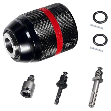 Nøglefri borepatron til Milwaukee, 1/2-20UNF montering, 1,5-13 mm selvspændende, med SDS-Plus & Hex skaft