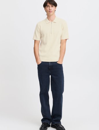 Casual Friday Cfjoe Ss Structured Polo Knit - Beige - L