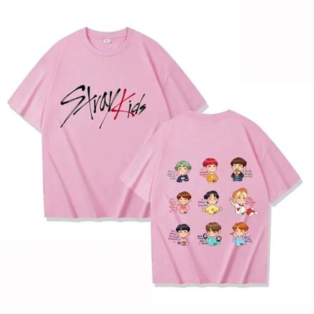 K-POP Stray Kids T-shirt Mænd Kvinder Trykt Høj Kvalitet Bomulds T-shirt Kortærmet T-shirt Oversize T-shirts Toppe Beklædning 3
