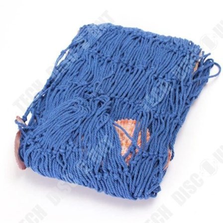 Koristeellinen kalastusverkko - TD - 150x200 cm - Sininen - Puuvilla - Merikivet