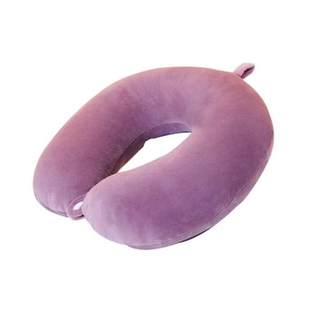 Första set lila memory foam nackkudde, U-formad kudde för bil