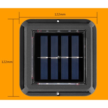Vanntett solcelle utelys for gårdsplass/trapp/trinn/balkong/gulv/veggdekorasjon, liten gatebelysning (varmt lys)