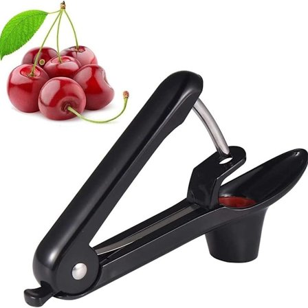 Kirsebær- og olivensteiner, kirsebærsteiner med rustfritt stål stang og