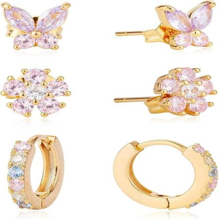 Guldøreringe til kvinder 14K guldbelagte øreringe og stiftøreringe små hypoallergeniske øreringe stiftøreringe