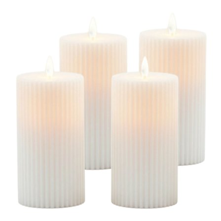 LED-lys sæt med 4, 18 cm, ægte voks, flimrende flamme