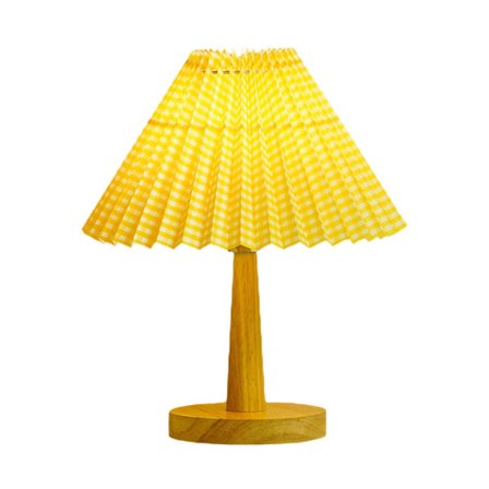 Retro Pleated Remote Control Night Light Umbrella Bedside Lamp Touch Dimming Desk Lamp