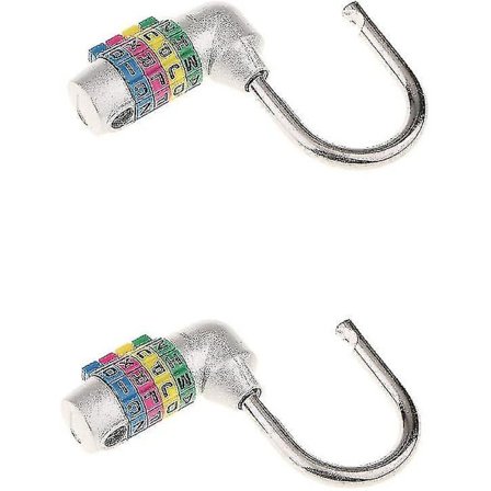 2 stk. 4-bogstavs kombination hængelås 4-bogstavs kode hængelås - Sølv