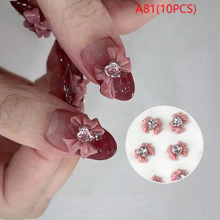 Bowknot Tie Nail Art Diamond Rhinestones Manikyr Dekor Smycken A81