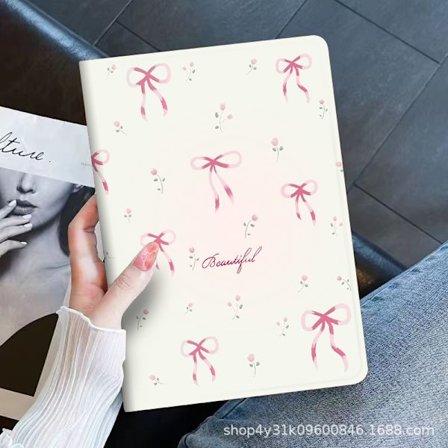 Stilrent skal för iPad 2025 11 11" Basic: Rosett Vit Blommig 10:e Rosett