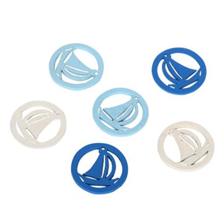 50 pack båtar bordsdekoration vit o 2 nyanser blått