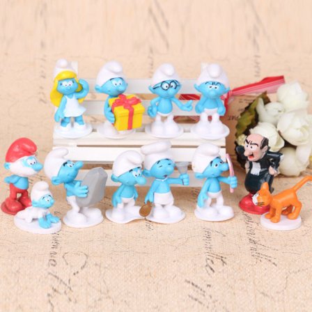 Sett med 12 Smurf Actionfigurer Barne Gave Samleobjekter Dukker{hh}