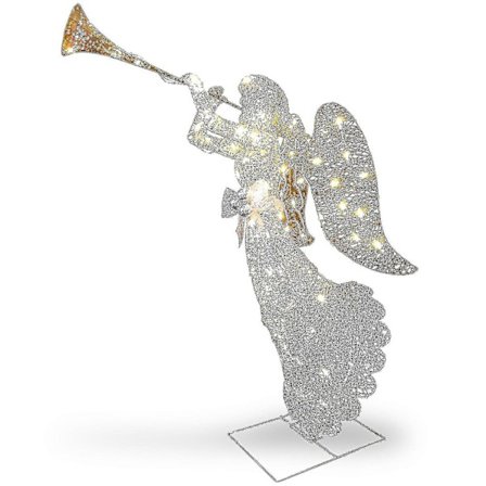 Lysende Engel med Trompet Juledekorasjon LED Utendørs Ornament