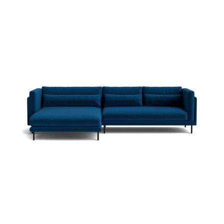 Bali Chaiselong Sofa, Venstrevendt, Riviera Blå, Komfortabel hjørnesofa med nozag fjedre - 295x170x76cm - Perfekt til afslapning