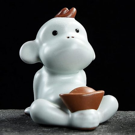 Keramisk ornament Abedyr Håndlavet Skulptur Have Arts Decor til hjemmekontoret Bil Dashboard Gave