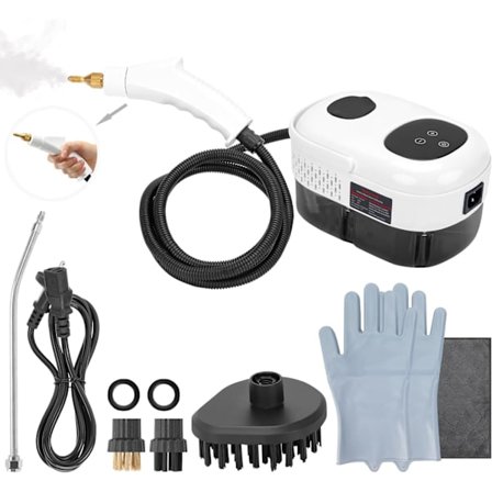 Damprenser, 2500W Højtemperatur Damprenser, Bærbar Damprenser, 10S Hurtig Opvarmning, med 3 Børstehoveder (