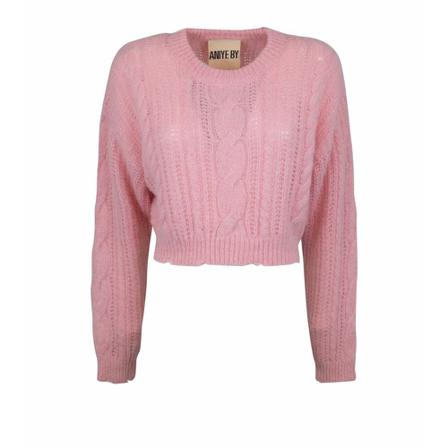 Aniye By, Round-neck Knitwear Różowy, Kobieta, Rozmiar: M
