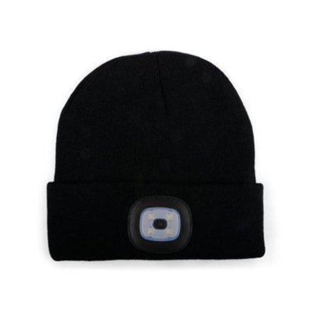 Lue LED-lampe med USB-lader Svart