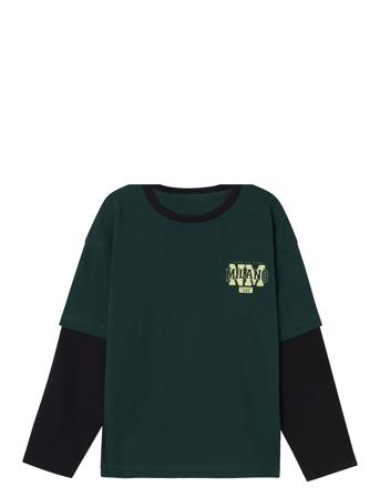 Nkmkelias Ls Loose Top Tops T-shirts Long-sleeved T-shirts Green Name It