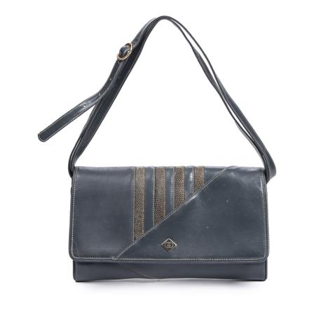 Gucci Vintage, Vintage GG Flap Crossbody Grijs, Dames, Maat:ONE Size,leer