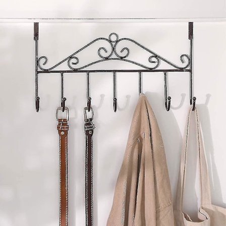 Overdørs knage med 7 kroge Metal over døren håndklæde krog dekorative overdørs arrangør