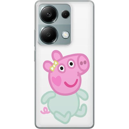 Yhteensopiva Puhelinkuori Xiaomi Redmi Note 13 Pro 4G Peppa Pig vauvahahmo pastelliväreissä, suloinen piirretty lasten kuvitus pehmeällä minimalistise