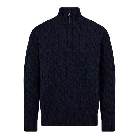 Dovre Kabelstickning Med Dragkedja | 100% Ull Flerfärgad Tröjor Herr Blå XS