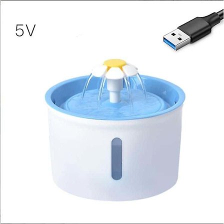 Katt- och hundfontän 1,6L Tyst kattfontän med aktivt kolfilter (Blå)