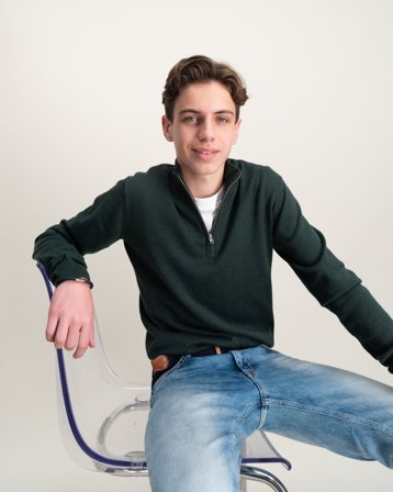 RYVLS Brandon Knit Half Zip Grønn Genser Gutt - Kids Brand Store