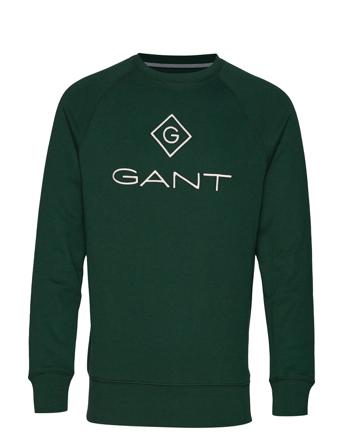 Lock Up C-Neck Sweat Sweat-shirt Genser Grønn GANT
