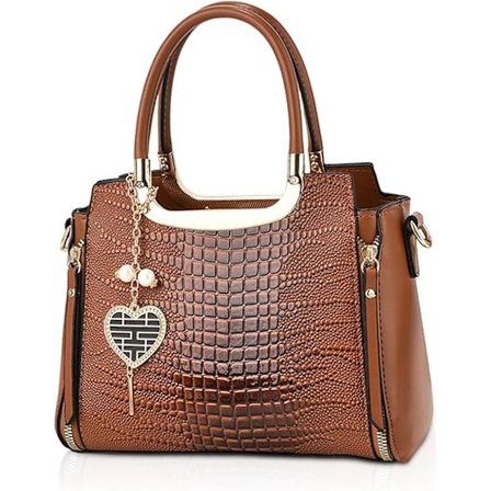 Dame skuldertaske håndtaske dame håndtaske krokodille skuldertaske PU læder crossbody taske designer håndtaske med vedhæng