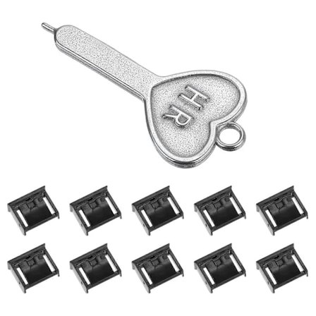 10 stk Portblokker Låsende USB-port/Støvtett PC-blokker med kodet nøkkel, Svart Svart